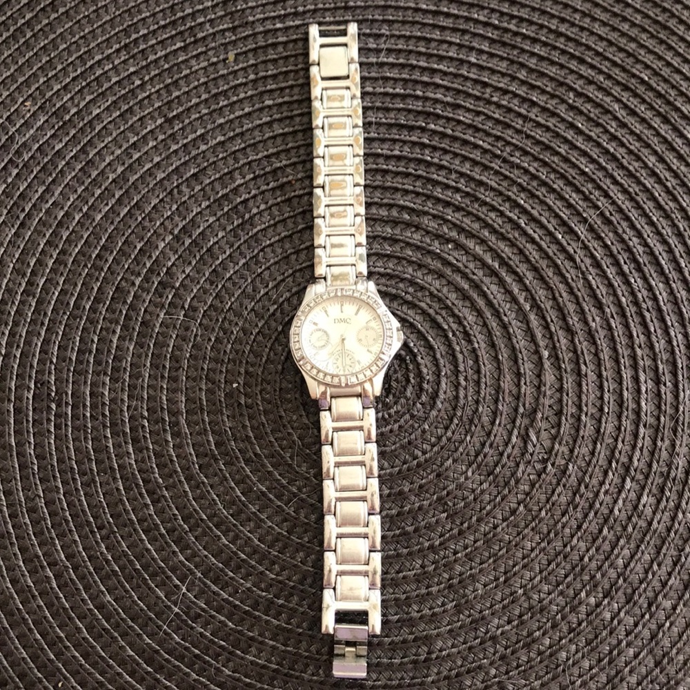 Diamonique chronograph stainless steel watch